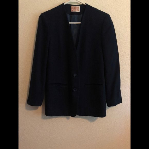Pendleton Wool Long Sleeve Jacket Blazer Dark Navy Blue Size M #360 - Picture 3 of 7